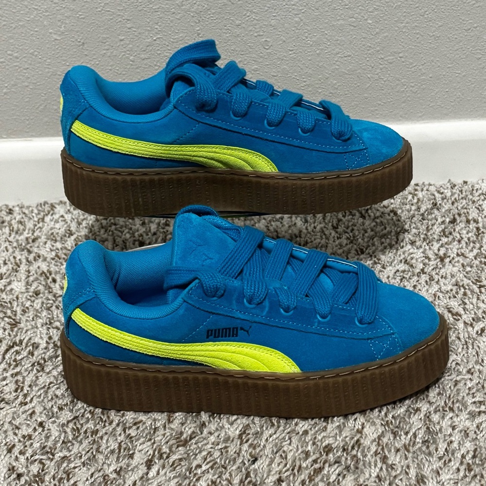 Size 6 Big Kids - PUMA x Fenty Creeper Phatty Jr - Speed Blue / Lime Pow / Gum